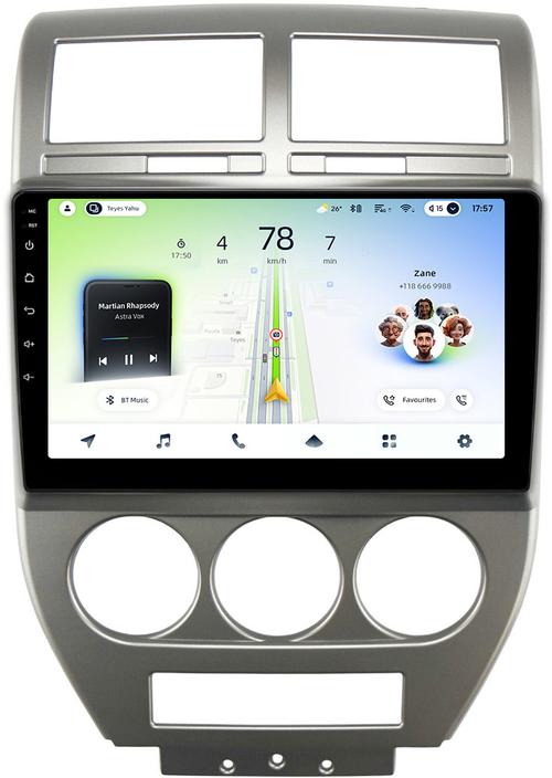 Магнитола для Jeep Compass 2006-2010 - Teyes CC4L монитор 10" IPS на Android 14, Snapdragon 662, CarPlay, 4G SIM-слот