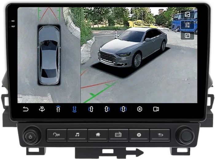 Магнитола для Mitsubishi Eclipse Cross (ШГУ-планшет, рамка с крутилками) - FarCar BX10-360-7763F3 монитор 10.36" 2K QLED на Android 13, 6Гб+128Гб, CarPlay, 4G SIM-слот, 4 камеры в комплекте
