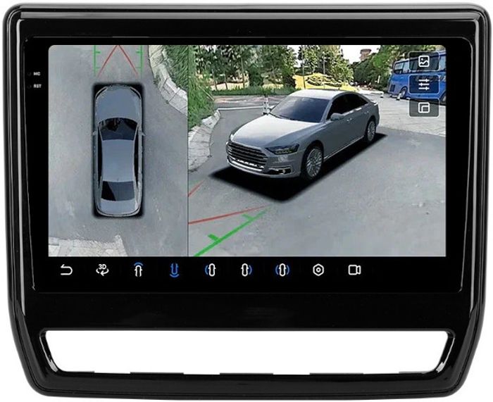 Магнитола для Mitsubishi ASX 2020+ (ШГУ 8", рамка тип 2) - FarCar BX9-360-7264R9 монитор 9.5" 2K QLED на Android 13, 6Гб+128Гб, CarPlay, 4G SIM-слот, 4 камеры в комплекте