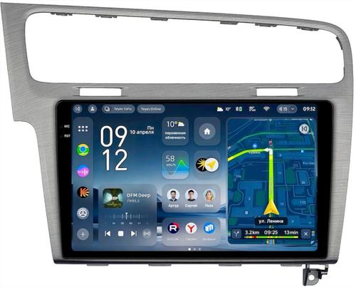 Магнитола для Volkswagen Golf 7 2012-2020 (рамка серебро) - Teyes CC4-PRO монитор 10.36" 2K QLED на Android 13, Snapdragon 778G, ИИ, CarPlay, DSP, 4G SIM-слот
