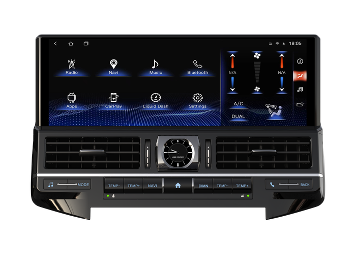 Магнитола для Toyota Land Cruiser 200 2015-2021 (с JBL и 360) - Kuberg ZH-T1604X монитор 16.3" на Android 12, 8/128Гб, CarPlay, 4G SIM-слот, сенсорный блок климата