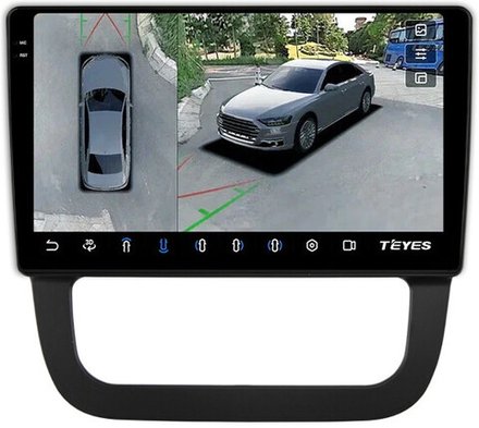 Магнитола для Volkswagen Jetta 5 2005-2010 (климат 2) - Teyes CC3-2K-360 на Android 10, 2K QLED, 6Гб+128Гб, CarPlay, 4G SIM-слот, 4 камеры в комплекте