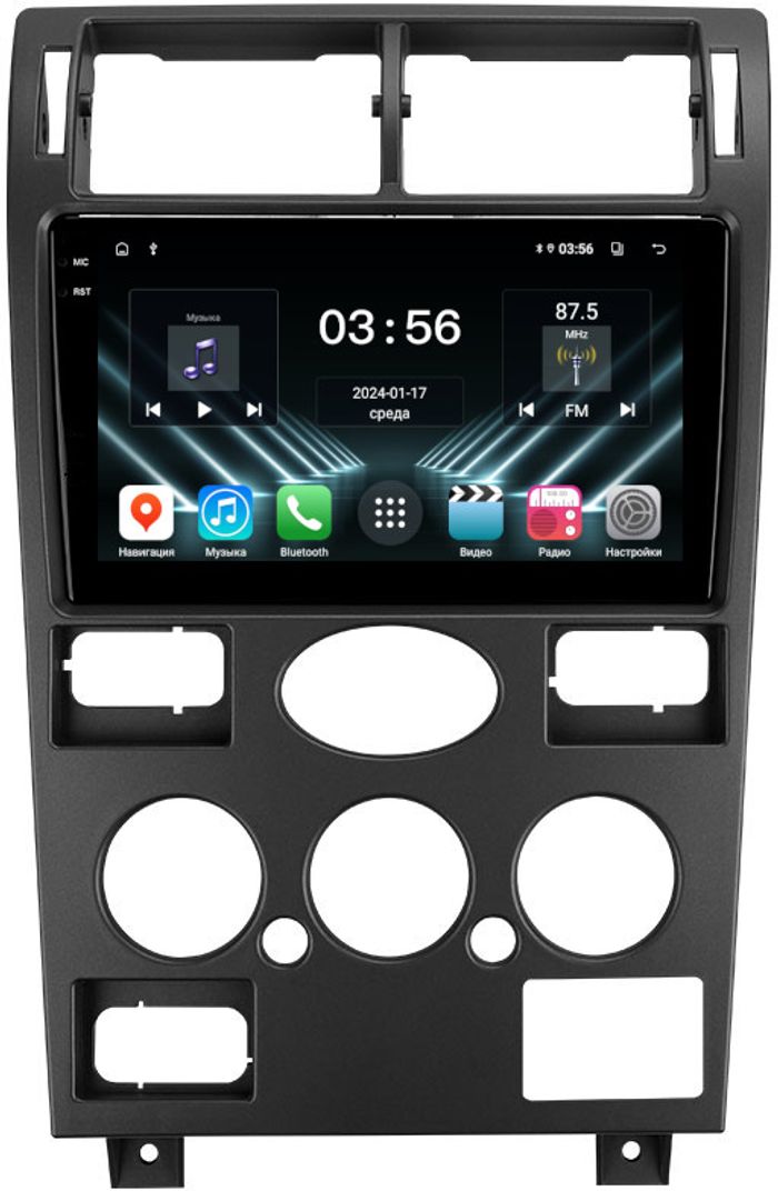 Магнитола для Ford Mondeo 3 2000-2006 (кондиционер) - FarCar DX9-1572F1 монитор 9.5" IPS на Android 13, 4+64Гб, CarPlay