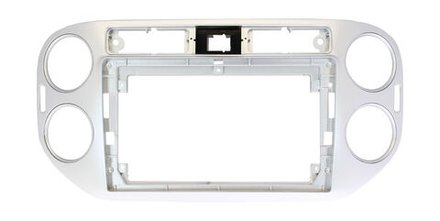 Комплект рамки с разъёмами 9"+can VW Tiguan 2007-2017 (любая аварийка) серебро (F2)