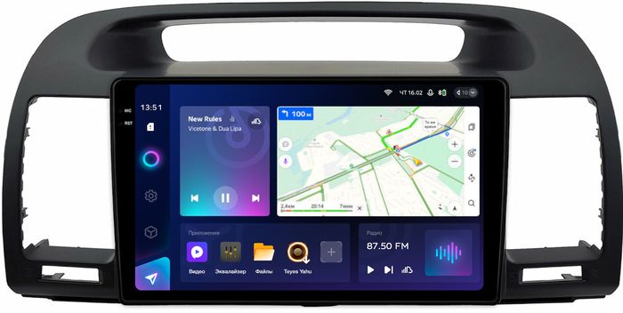 Магнитола для Toyota Camry 30 2001-2006 (рамка черная) - Teyes CC3-2K монитор 9.5" 2K QLED на Android 10, Быстрая, CarPlay, 4G SIM-слот
