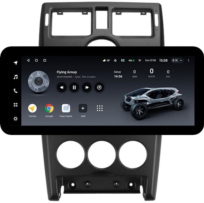 Магнитола для Lada Priora 2007-2013 (рамка черная тип 1) - Teyes LUX ONE ROUND монитор 12.3" 2K QLED на Android 10, Быстрая, CarPlay, 4G SIM-слот