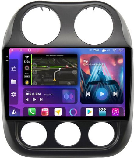 Магнитола для Jeep Compass 2011-2015 - FarCar BM1078M монитор 10.36" QLED на Android 14, TS10, 4+32Гб, CarPlay, 4G SIM-слот