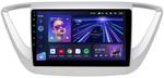 Магнитола для Hyundai Solaris 2 2017-2022, Solaris HS 2024+ (рамка серебро) - Teyes CC3L на Android 10, CarPlay, 4G SIM-слот