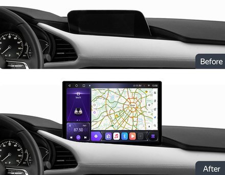 Магнитола для Mazda3 2019-2024 BP - Kuberg MZD002/KP-13-464-S10 монитор 13" QLED+2K на Android 12, ТОП процессор, 4G SIM-слот, CarPlay, 4+64ГБ