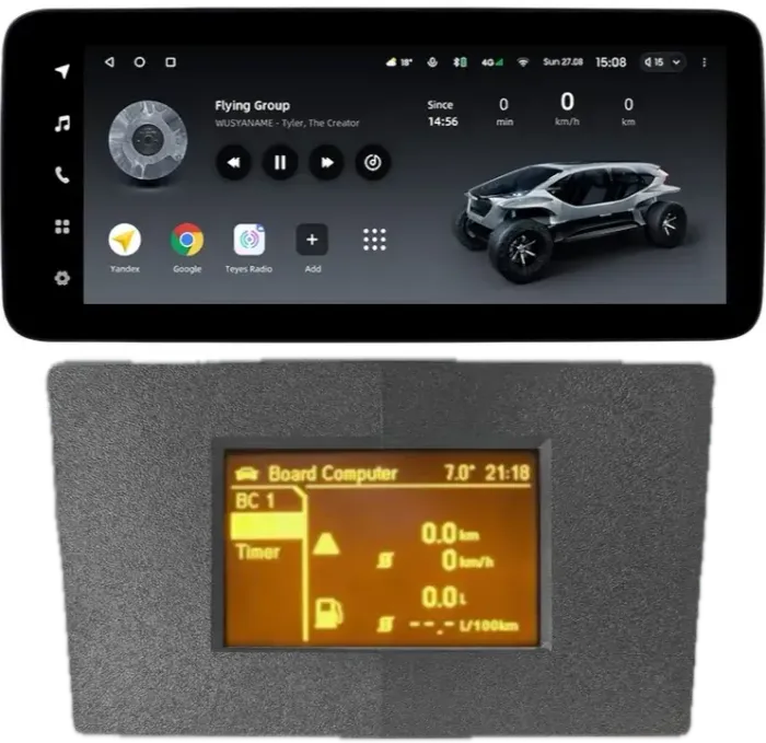 Магнитола для Opel Antara 2006-2015 (перенос БК вниз, серая) - Teyes LUX ONE ROUND монитор 12.3" 2K QLED на Android 10, CarPlay, 4G SIM-слот