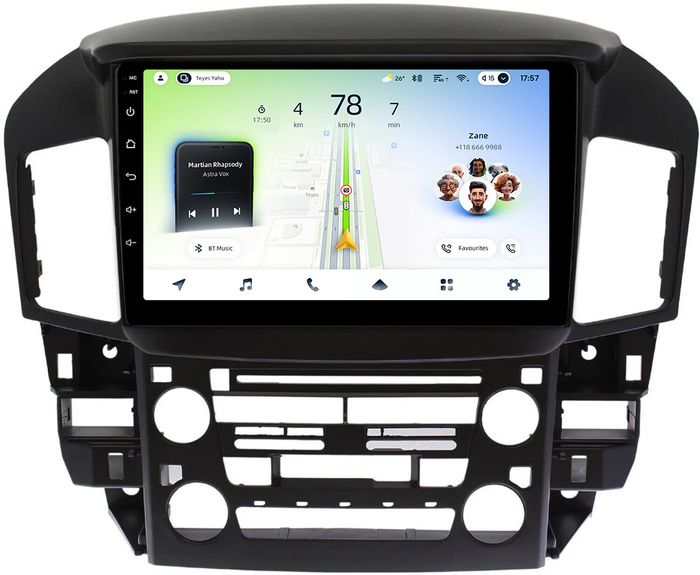 Магнитола для Lexus RX300 U10, Toyota Harrier 1 1997-2003 (ШГУ монохром) - Teyes CC4L монитор 9" IPS на Android 14, Snapdragon 662, CarPlay, 4G SIM-слот