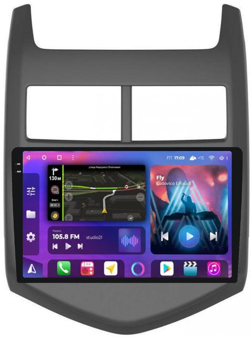 Магнитола для Chevrolet Aveo 2 2012-2015 - FarCar BM107M-2K монитор 9.5" 2K QLED на Android 14, TS10, 4+32Гб, CarPlay, 4G SIM-слот