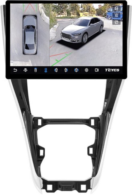 Магнитола для Toyota Harrier 3 XU60 2013-2017 (большая рамка) - Teyes CC3-2K-360 монитор 13" 2K QLED на Android 10, 6Гб+128Гб, CarPlay, 4G SIM-слот, 4 камеры в комплекте
