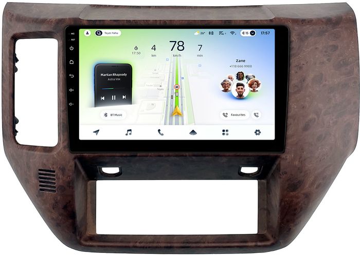 Магнитола для Nissan Patrol Y61 2004-2010 (рамка дерево) - Teyes CC4L-DTS монитор 9" IPS на Android 14, Быстрая, Snapdragon 662, CarPlay, 4G SIM-слот