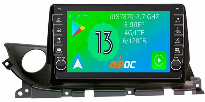 Магнитола для Mazda 6 2019+ - Airoc AB-2445 (кнопки и крутилки), Android 13, Быстрая, SIM-слот, CarPlay