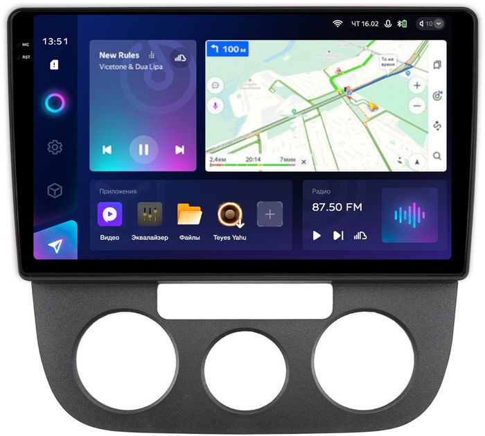 Магнитола для Volkswagen Jetta 5 2005-2010 (кондиционер) - Teyes CC3-2K QLed Android 10, ТОП процессор, SIM-слот, CarPlay