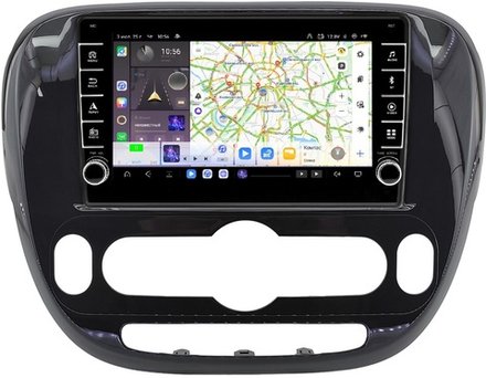 Магнитола для KIA Soul 2 2014-2019 (климат, рамка глянцевая) - Kuberg SF-9740-C (кнопки и крутилки) Android 13, TS20, 6+128Гб, CarPlay, 4G SIM-слот