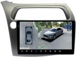 Магнитола для Honda Civic 8 хэтчбэк 2006-2011 левый руль - FarCar BX3233M-360 монитор 9.5" 2K QLED на Android 13, Быстрая, CarPlay, 4G SIM-слот, 4 камеры в комплекте