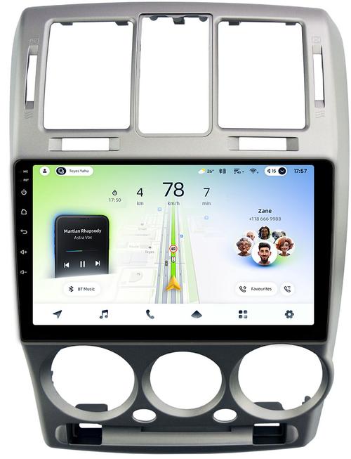 Магнитола для Hyundai Getz 2002-2011 (рамка серебро) - Teyes CC4L монитор 9" IPS на Android 14, Snapdragon 662, CarPlay, 4G SIM-слот