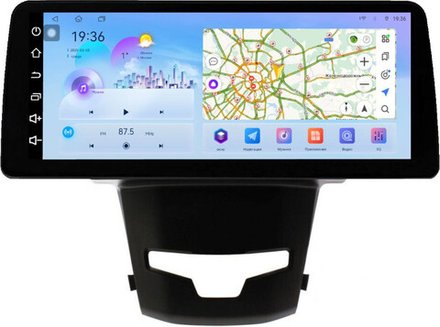 Магнитола для SsangYong Actyon 2 2013-2021 - FarCar монитор 12.3" 2K QLED на Android 14, TS10, CarPlay, 4G SIM-слот