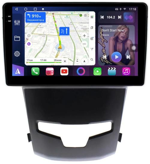 Магнитола для SsangYong Actyon 2 2013-2021 - FarCar 355M монитор 9.5" QLED на Android 14, TS18, CarPlay, 4G SIM-слот