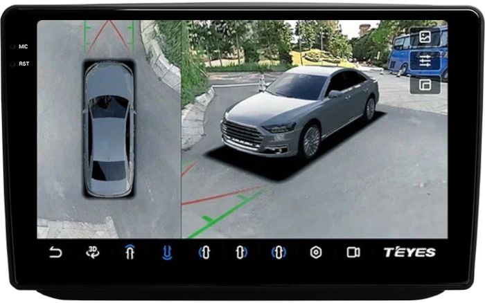 Магнитола для Skoda Fabia 2 2007-2014 - Teyes CC3-2K-360 монитор 13" 2K QLED на Android 10, Быстрая, CarPlay, 4G SIM-слот, 4 камеры в комплекте