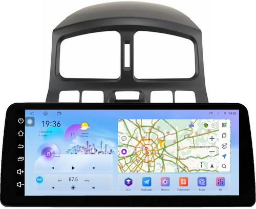 Магнитола для Hyundai Santa Fe 1 2000-2013 - FarCar монитор 12.3" 2K QLED на Android 14, TS10, CarPlay, 4G SIM-слот