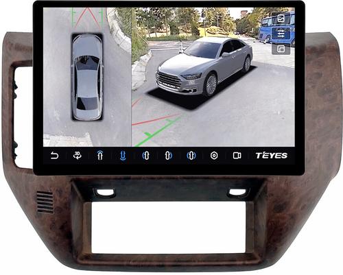 Магнитола для Nissan Patrol Y61 2004-2010 (рамка дерево) - Teyes CC3-2K-360 монитор 13" 2K QLED на Android 10, 6Гб+128Гб, CarPlay, 4G SIM-слот, 4 камеры в комплекте