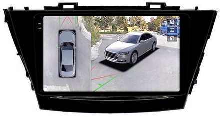 Магнитола для Toyota Prius Alpha 40 2014-2021 (правый руль) - FarCar BX9-360-9533F2 монитор 9.5" 2K QLED на Android 13, 6Гб+128Гб, CarPlay, 4G SIM-слот, 4 камеры в комплекте