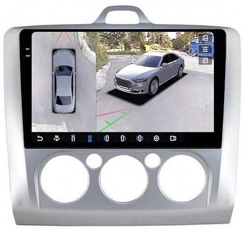 Магнитола для Ford Focus 2 2004-2011 (кондиционер) - FarCar BX003M-360 монитор 9.5" 2K QLED на Android 13, 6Гб+128Гб, CarPlay, 4G SIM-слот, 4 камеры в комплекте