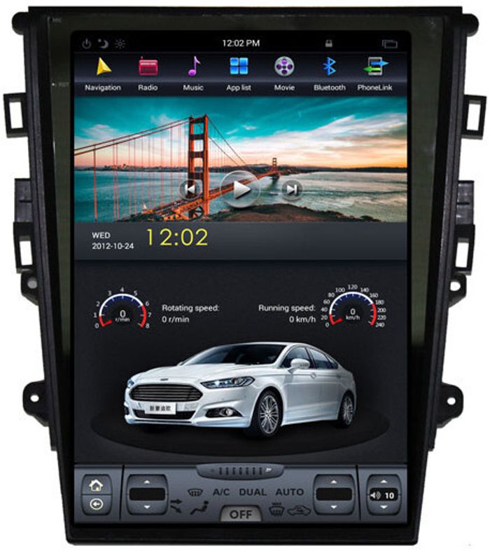 Магнитола для Ford Mondeo 5 2014-2018 (SYNC 2) - Kuberg ZF-1201-S2-Q6 вертикальный экран в стиле "Тесла" на Android 11, Быстрая, CarPlay, 4G SIM-слот