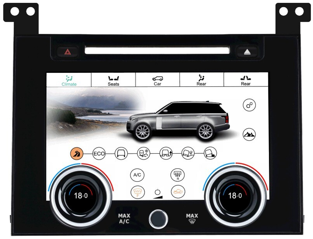 Сенсорная панель климата Range Rover 4 2012-2017 - Kuberg ZF-2003 LCD/ЖК экран 9" с отверстием под CD