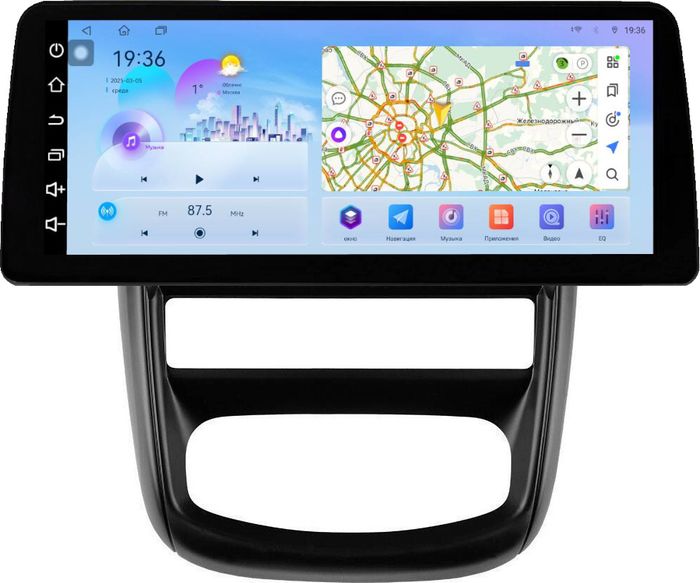 Магнитола для Renault Duster 1 2010-2015, Nissan Terrano 2014+ - FarCar монитор 12.3" 2K QLED на Android 14, Быстрая, CarPlay, 4G SIM-слот