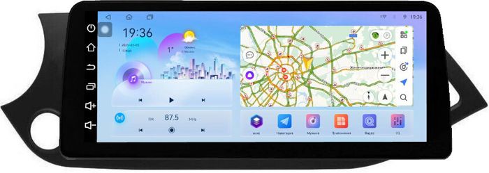 Магнитола для KIA Picanto 2 2011-2017 - FarCar монитор 12.3" 2K QLED на Android 14, Быстрая, CarPlay, 4G SIM-слот