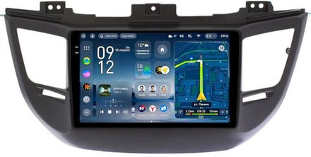 Магнитола для Hyundai Tucson 3 2015-2018 (штатная КЗВ, рамка черная) - Teyes CC4-PRO монитор 9.5" 2K QLED на Android 13, Snapdragon 778G, ИИ, CarPlay, DSP, 4G SIM-слот
