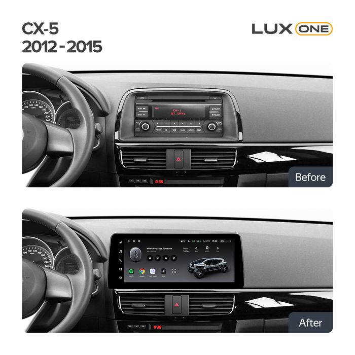 Магнитола для Mazda CX-5 2011-2017 - Teyes LUX ONE монитор 12.3" 2K QLED на Android 10, CarPlay, 4G SIM-слот, 6/128ГБ