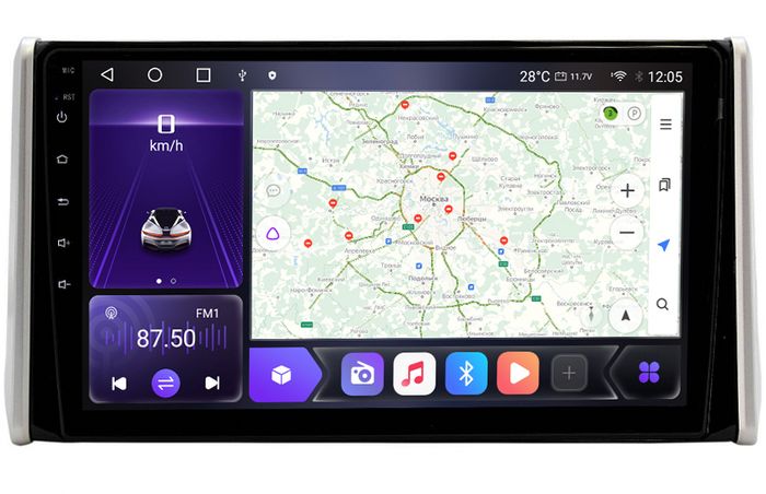 Магнитола для Toyota RAV4 5 2019-2022 - Kuberg OL-1684 QLed, Android 12, TS10, CarPlay, 4G SIM-слот