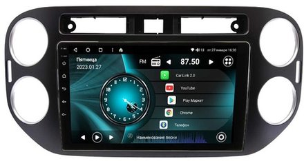 Магнитола для Volkswagen Tiguan 2011-2016 (рамка черная, прямоуг. кнопка) - Vaycar VA81-0489 на Android 13, 8-ядер, 4G SIM-слот