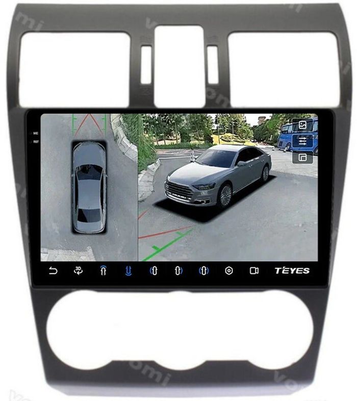 Магнитола для Subaru Forester 4 2012-2015, Impreza 4, XV (штатная КЗВ и/или harman/kardon) - Teyes CC3-2K-360 на Android 10, Быстрая, 2K QLED, CarPlay, 4G SIM-слот, 4 камеры в комплекте