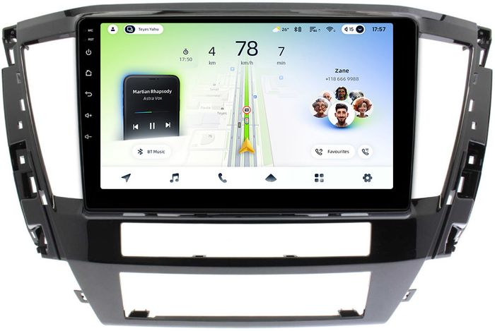 Магнитола для Mitsubishi Pajero Sport 3 2020-2024, Montero Sport (прямоугольный климат) - Teyes CC4L монитор 10" IPS на Android 14, Snapdragon 662, CarPlay, 4G SIM-слот
