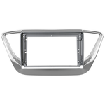 Комплект рамки с разъёмами 9" Hyundai Solaris 2 2017-2022, Solaris HS 2024+ (F1) (без нави) серебро (B)