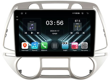 Магнитола для Hyundai i20 2009-2012 (климат) - FarCar DX3244M монитор 9.5" IPS на Android 13, 4+64Гб, CarPlay