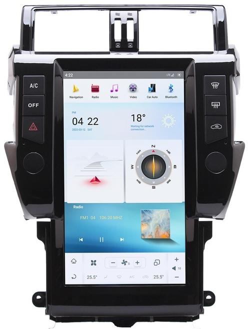 Магнитола для Toyota Land Cruiser Prado 150 2009-2013 (взамен 7" навигации, поддержка JBL и 360) - Kuberg ZF-1817H-Q6 "Тесла-стиль" монитор 13.6" на Android 11, 8/128Гб, CarPlay, 4G SIM-слот