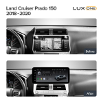 Магнитола для Toyota Land Cruiser Prado 150 2017-2019 - Teyes LUX ONE 360 монитор 12.3" 2K QLED на Android 10, ТОП процессор, CarPlay, 4G SIM-слот, 6/128 ГБ, 4 камеры в комплекте