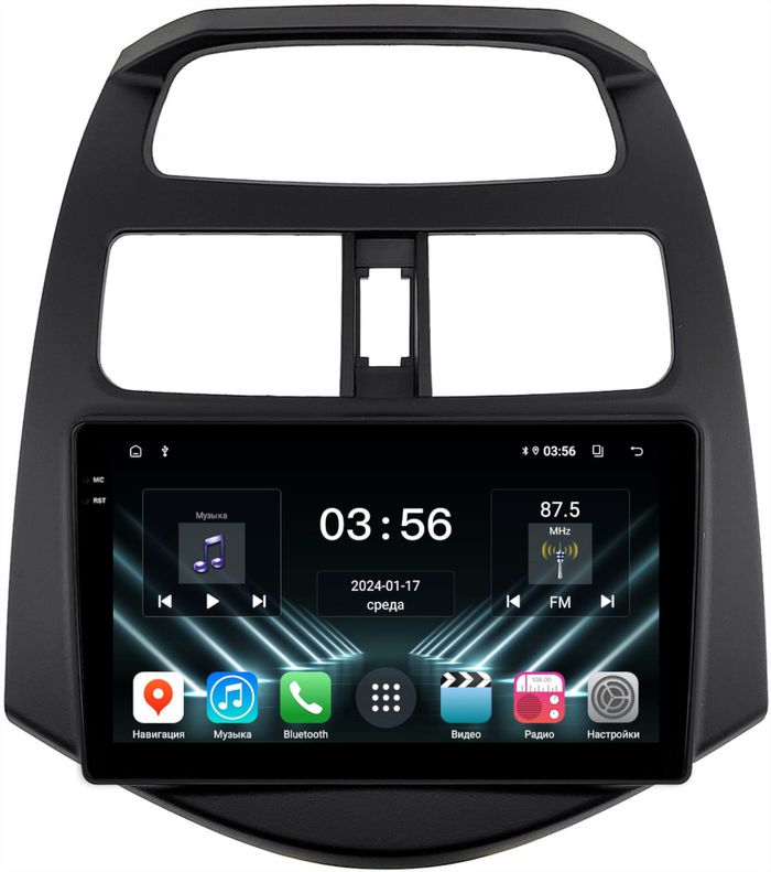 Магнитола для Chevrolet Spark M300 2009-2025+, Ravon R2 - FarCar DX3039M монитор 9.5" IPS на Android 13, 4+64Гб, CarPlay