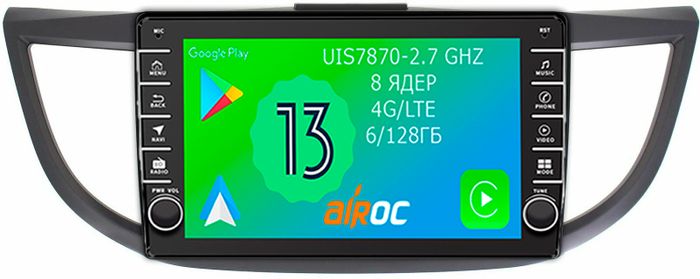 Магнитола для Honda CR-V 2012-2018 - Airoc AB-1904 (кнопки и крутилки), Android 13, Быстрая, SIM-слот, CarPlay