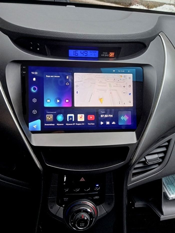 Магнитола для Hyundai Elantra 5 2011-2013 - FarCar XXL360M монитор 9.5" 2K QLED на Android 14, TS20, 8+256Гб, CarPlay, 4G SIM-слот