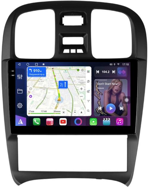 Магнитола для Hyundai Sonata 4 2001-2013 - FarCar 3062M монитор 9.5" QLED на Android 14, TS18, CarPlay, 4G SIM-слот