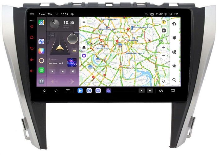 Магнитола для Toyota Camry 2014-2018 - Kuberg QLed, Android 13, TS20, CarPlay, SIM-слот