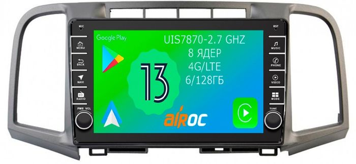 Магнитола для Toyota Venza GV10 2008-2016 - Airoc AB-1109 (кнопки и крутилки), Android 13, Быстрая, SIM-слот, CarPlay